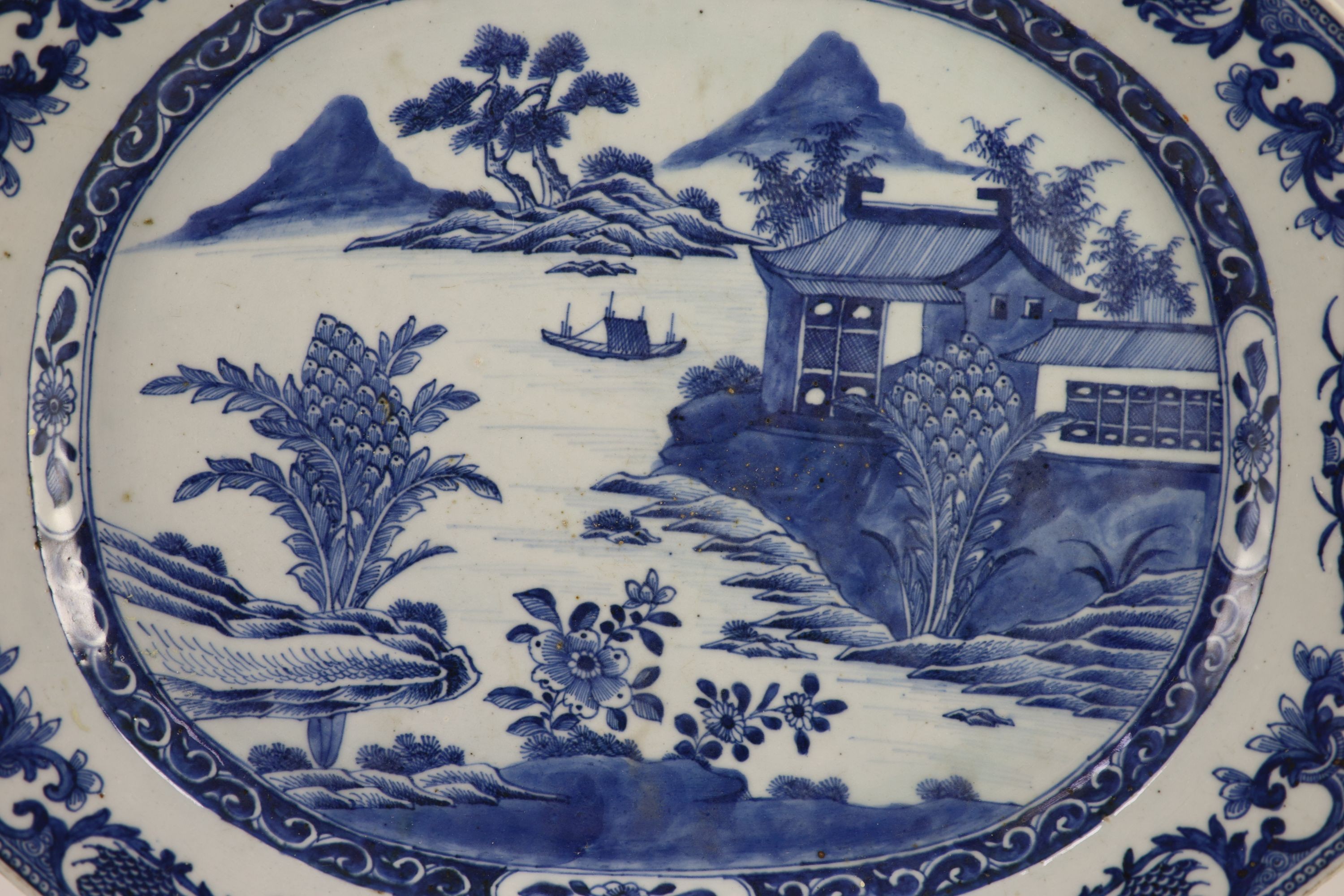 A Chinese blue and white meat dish, Qianlong period